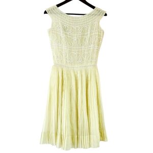 Vintage Yellow Embroidered Dress